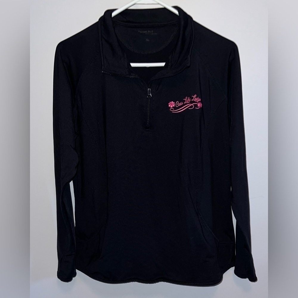 Sport-Tek Ladies women's‎ Stretch 1/2-Zip Pullover sweatshirt Black XL   #241